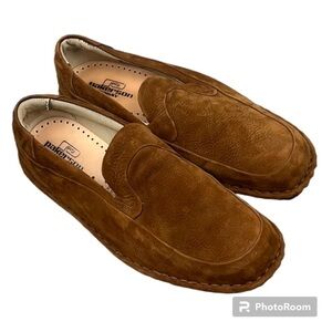 PAKERSON brown Italian hand made  Leather suede mens  loafers shoes